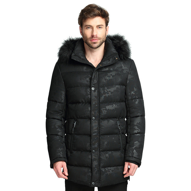 Men's Short Thickened Winter Outdoor Cotton-padded Clothing British Fur Collar Coat