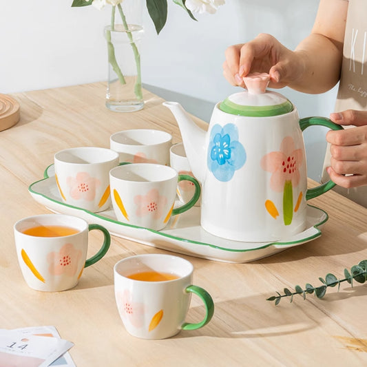 Underglaze Porcelain Water Utensils Set Teacup Tea Set