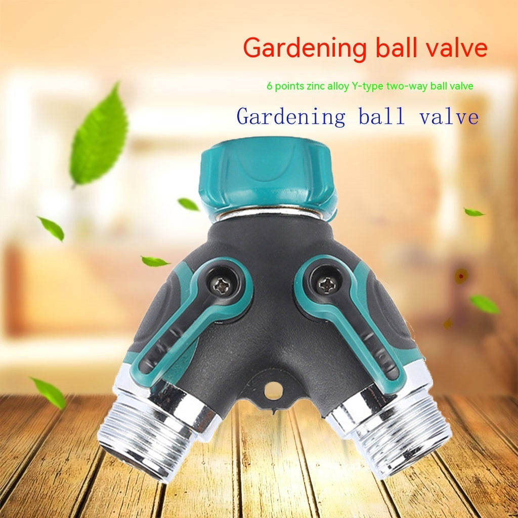 Garden Zinc Copper Alloy 6-point Double Pass Ball Valve Diverter