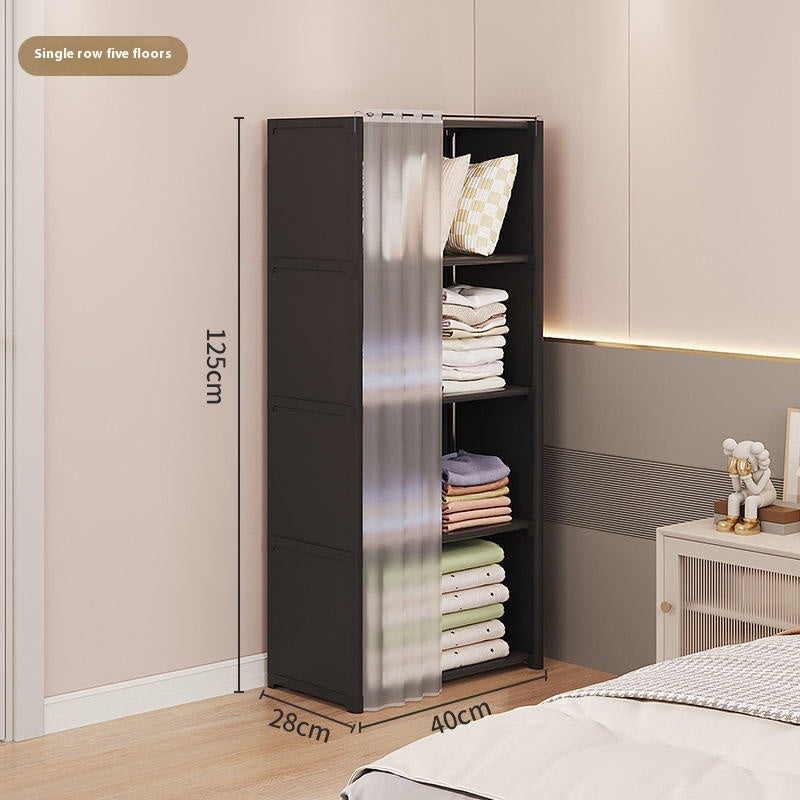 Dust-proof Wardrobe Household Bedroom Storage Cabinet Combination Locker Small Wardrobe Storage Rack