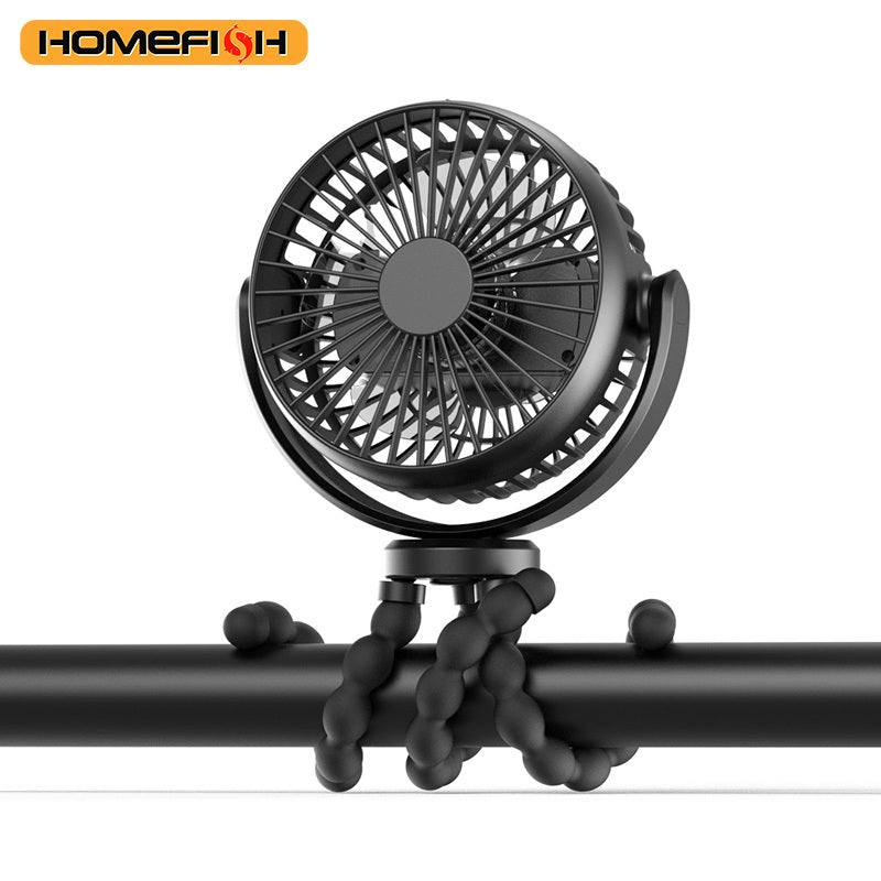 HOMEFISH F2 Automatic Shake Head Baby Stroller Fan Handheld Fan Desktop Outdoor Camping Light Fan Baby Stroller Accessories