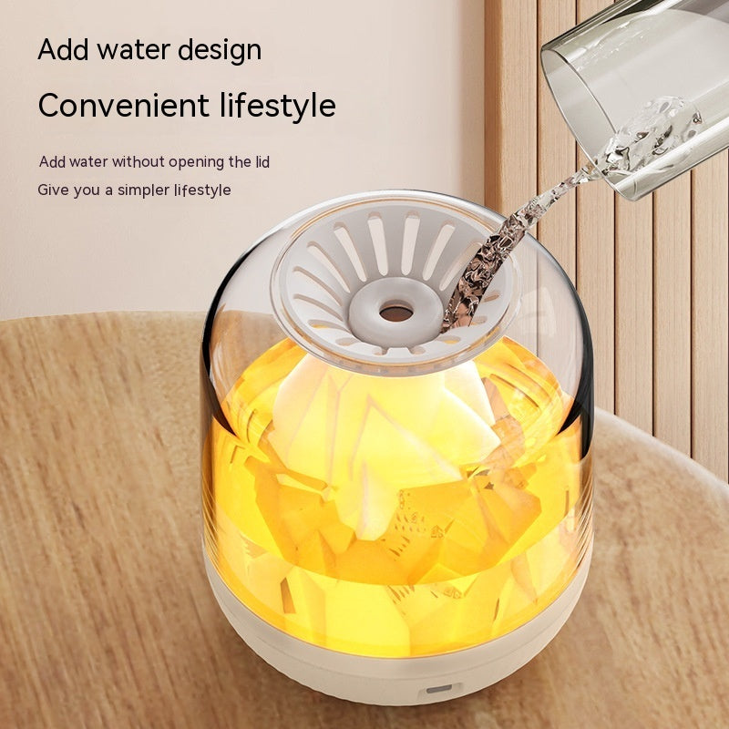 Household Large Capacity Charging Humidifier Flame Aroma Diffuser