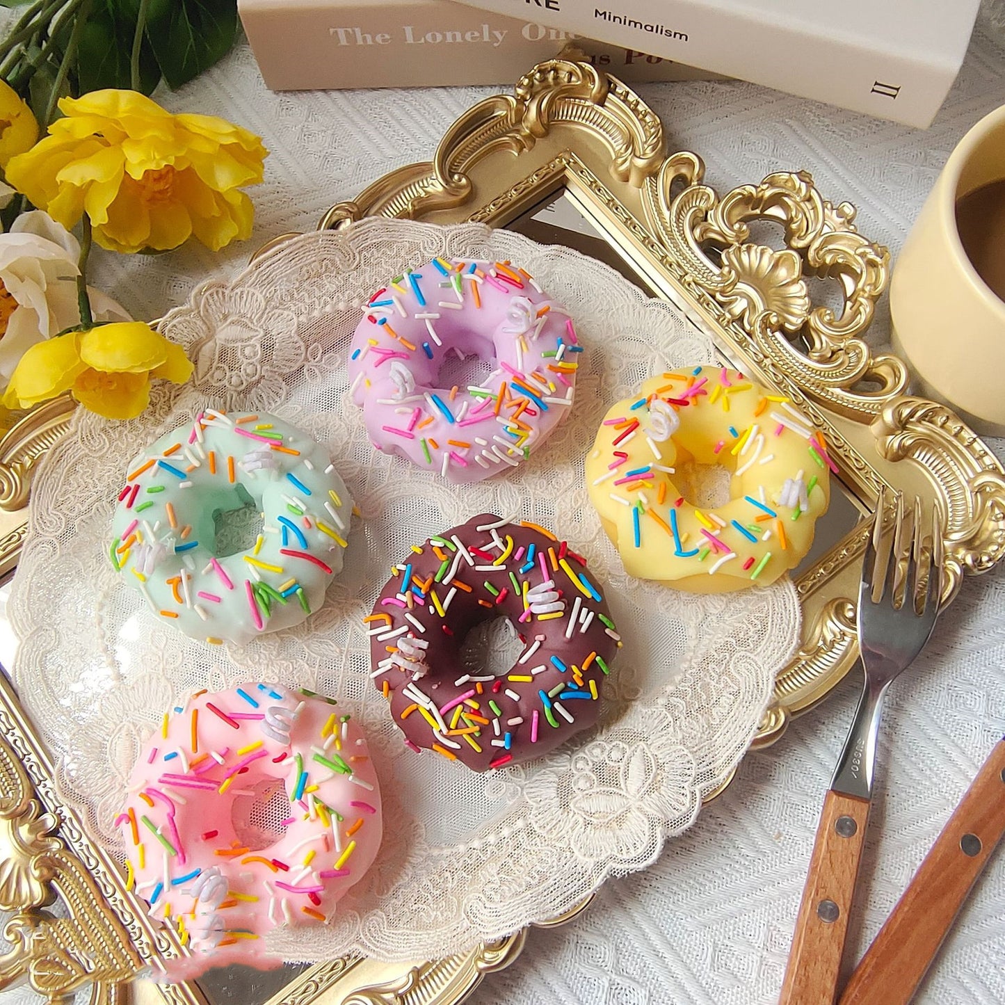 Doughnut Incense Candles Set Up Shooting Props