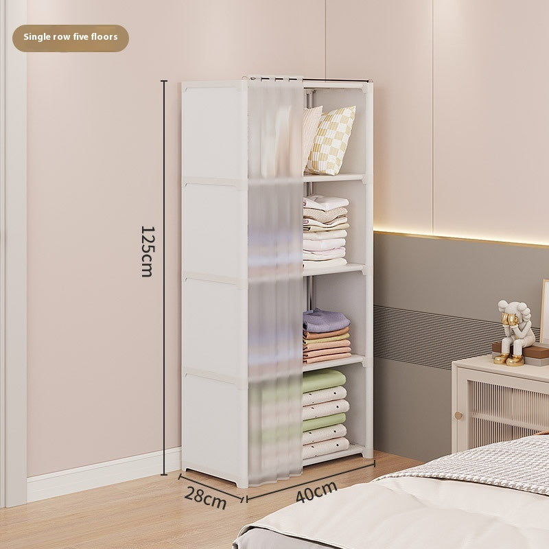 Dust-proof Wardrobe Household Bedroom Storage Cabinet Combination Locker Small Wardrobe Storage Rack