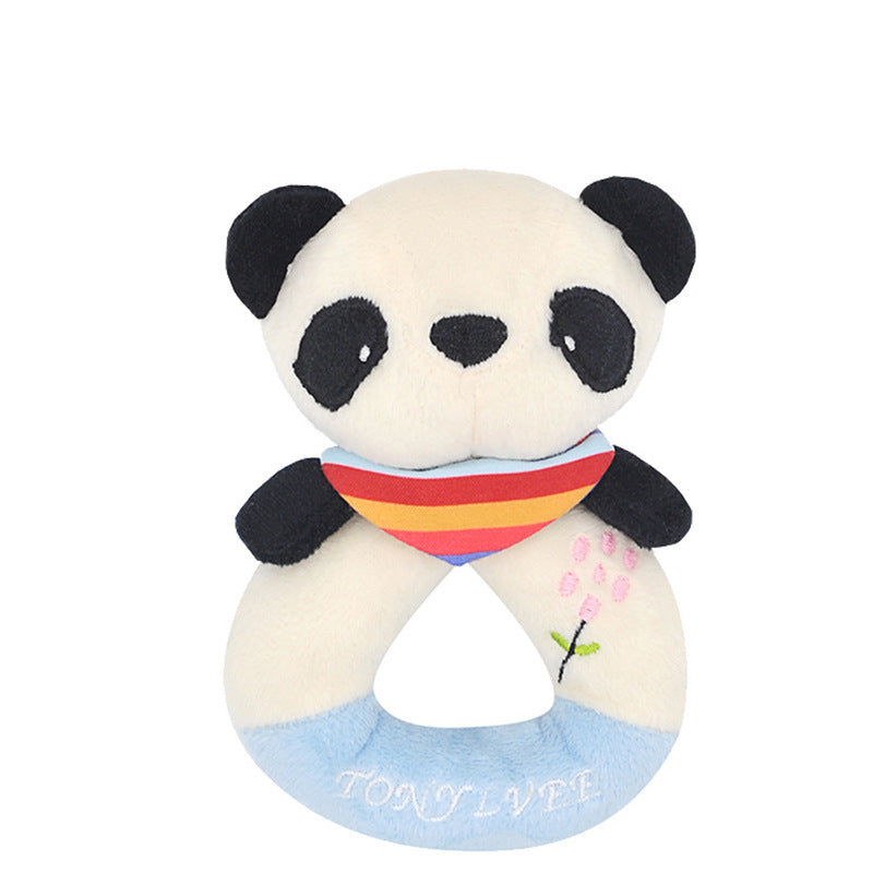 Animal Hand Shaking Baby Hand Holding Bell Plush Ring Toy