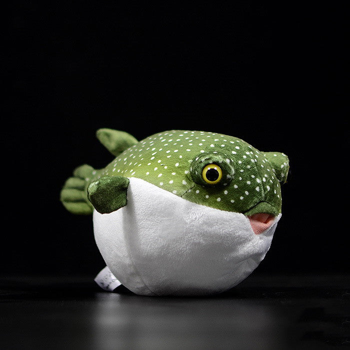 Cute puffer fish doll simulation green puffer doll