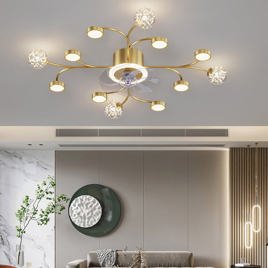 Modern Smart Bedroom Ceiling Fan Lamp