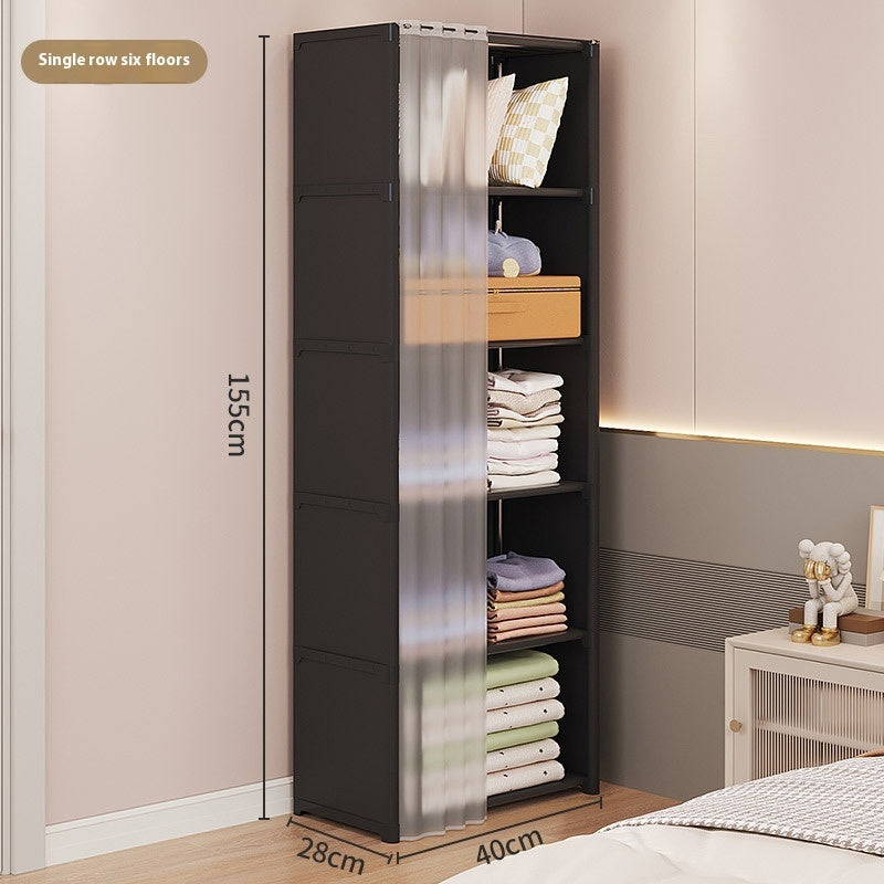 Dust-proof Wardrobe Household Bedroom Storage Cabinet Combination Locker Small Wardrobe Storage Rack