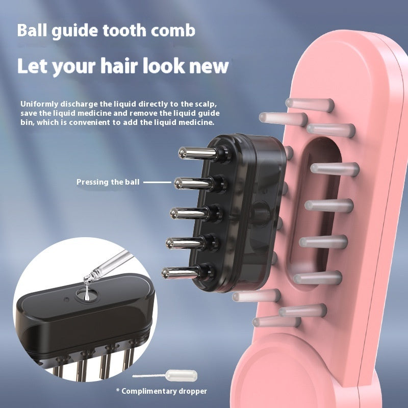 Scalp Medicine Supplying Device Ball Red Light Electric Massage Comb