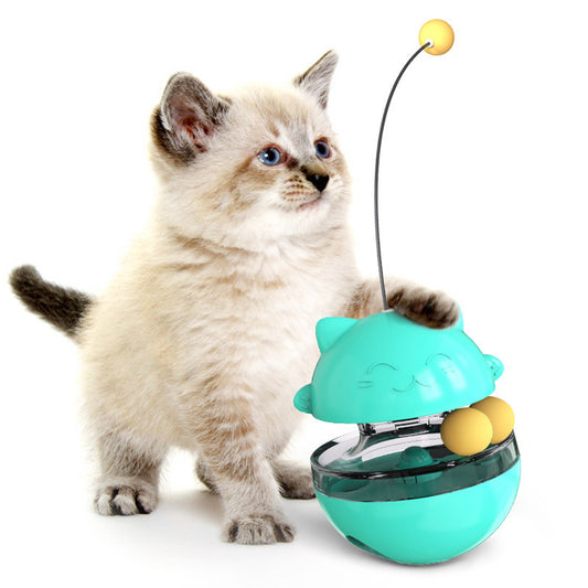 Interactive Cat Treat Dispenser Toy - Tumbler Feeder Toy For IQ Training And Mental Stimulation