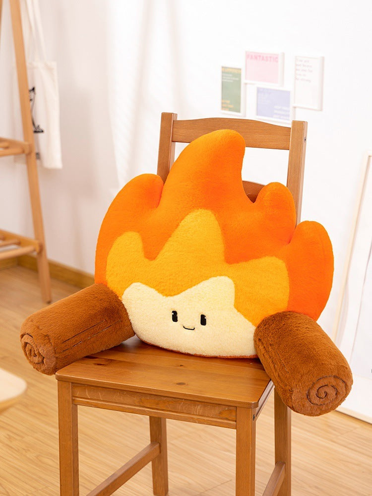 Small Flame Waist Rest Seat Cushions Home Armchair Back Creative Trending Plush Toy Gift