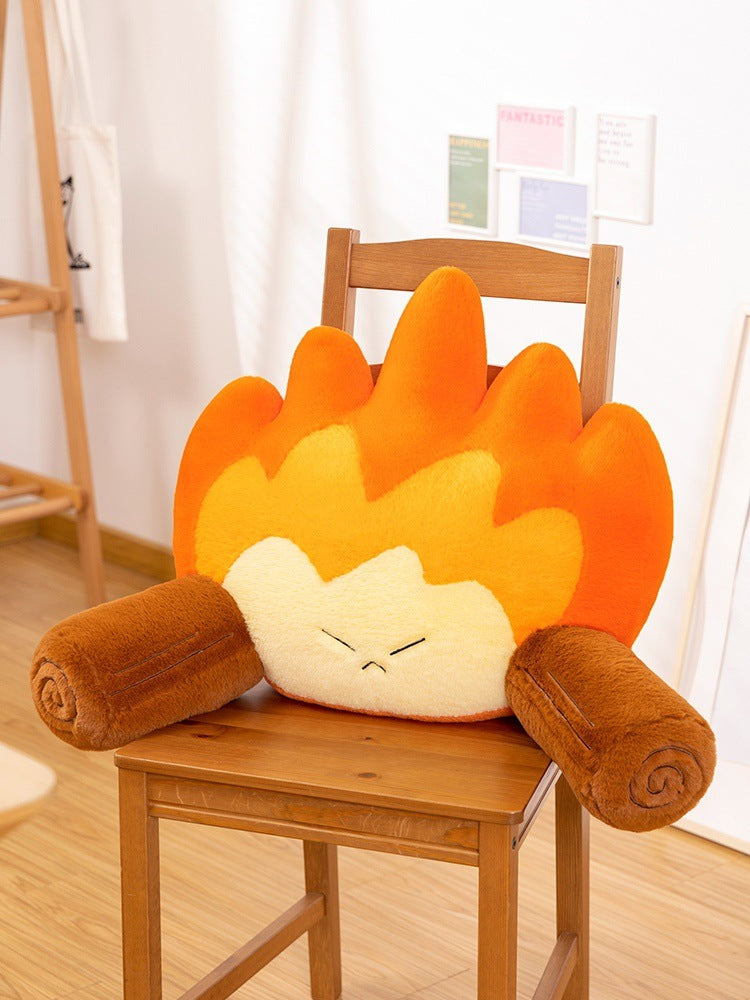 Small Flame Waist Rest Seat Cushions Home Armchair Back Creative Trending Plush Toy Gift