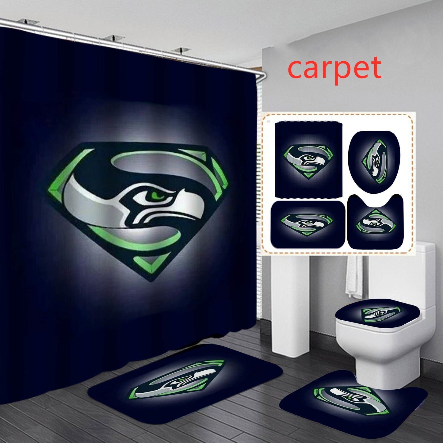 Shower curtain creative printing waterproof shower cloth