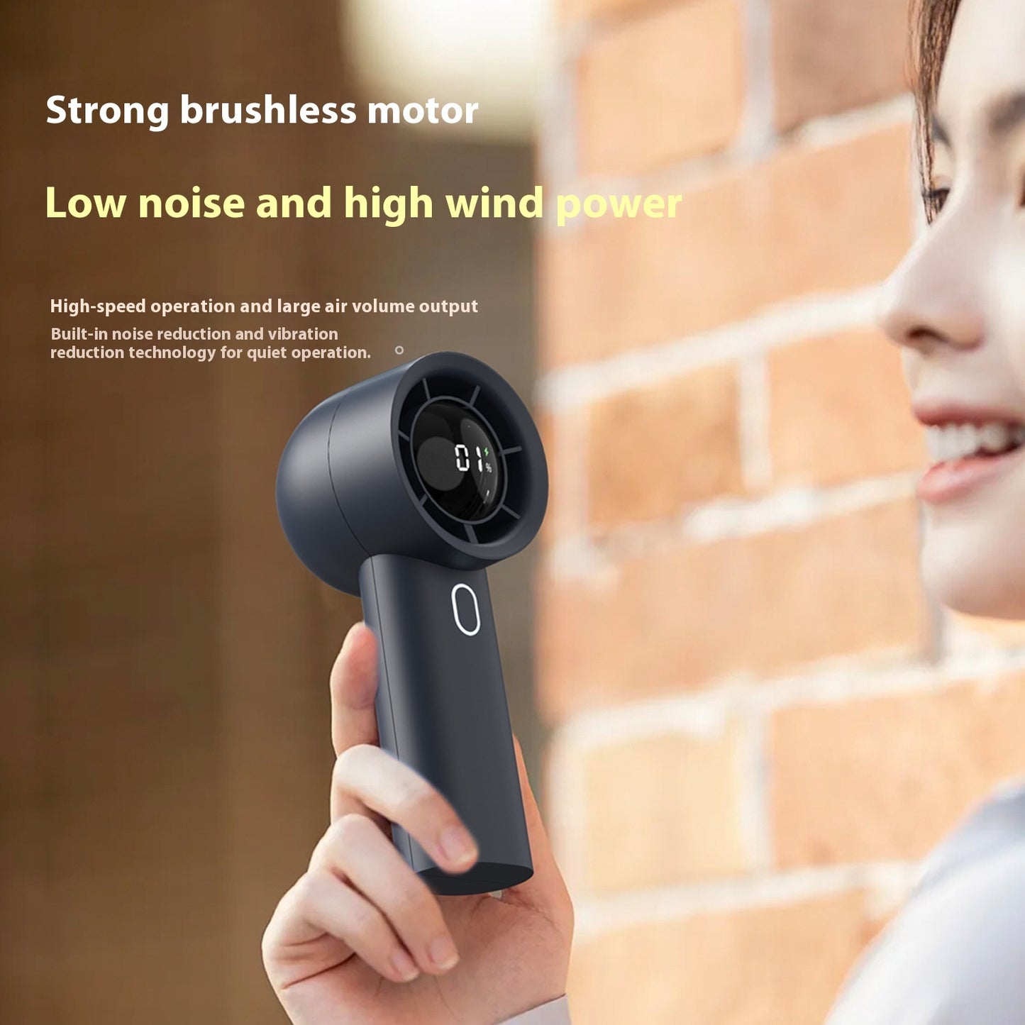 Handheld Fan USB Charging Desktop High-speed Turbo Fan