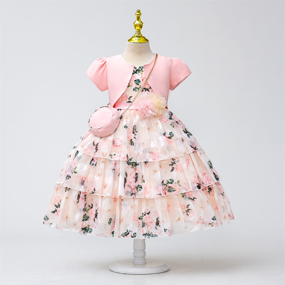 New Dress Girl Short Sleeve Suit Girls' Princess Dress