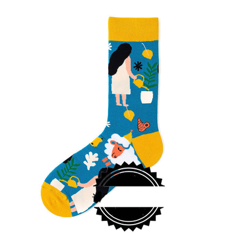 Couple Socks  Funny Creative Illustration Socks