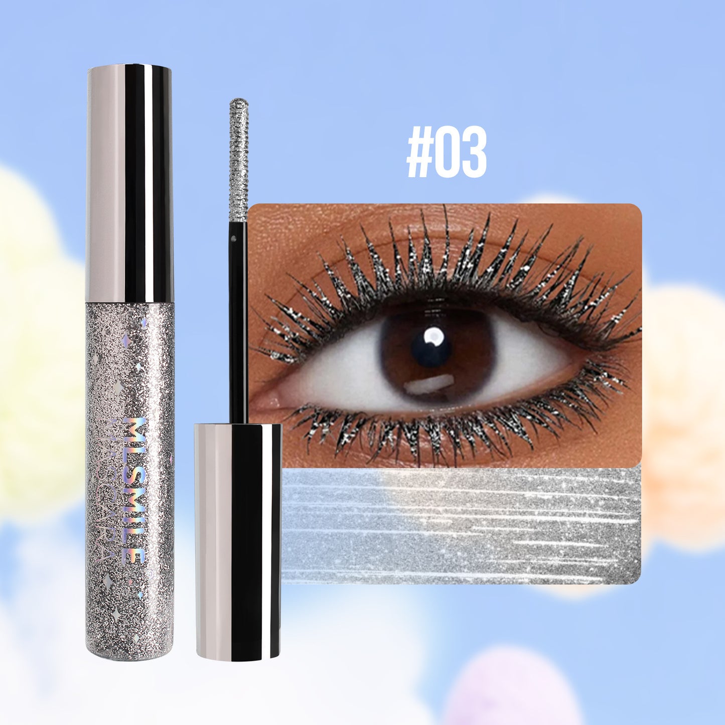 Color Mascara Pearlescent Thin And Glittering Waterproof Not Smudge