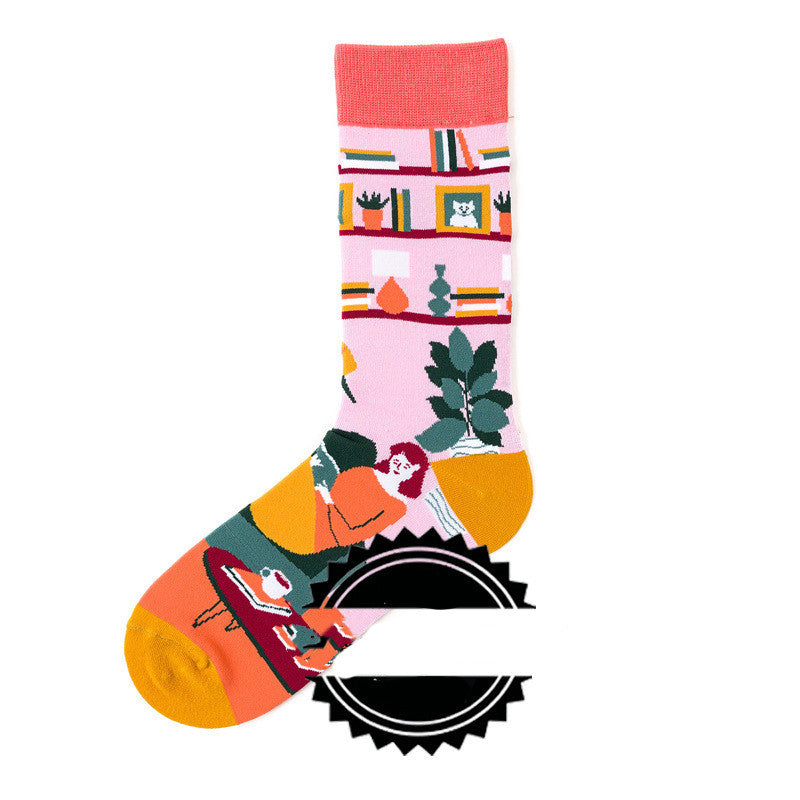 Couple Socks  Funny Creative Illustration Socks