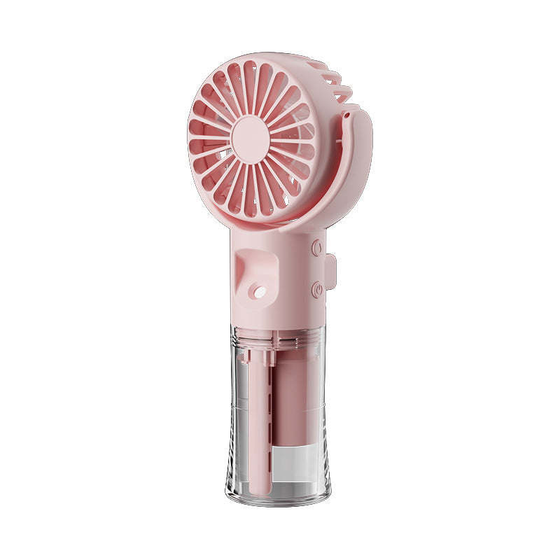 Portable Handheld Spray Fan 4-Speed Water Spray Mist Fan Summer Cooling Artifact USB Charging Summer Supplies Outdoor Mini Fan