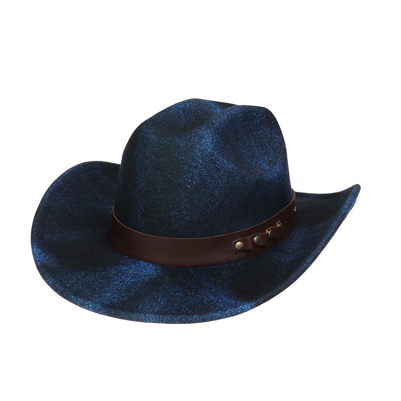 Western Cowboy Hat Felt Outdoor Sun Shade Top Hat Retro Jazz