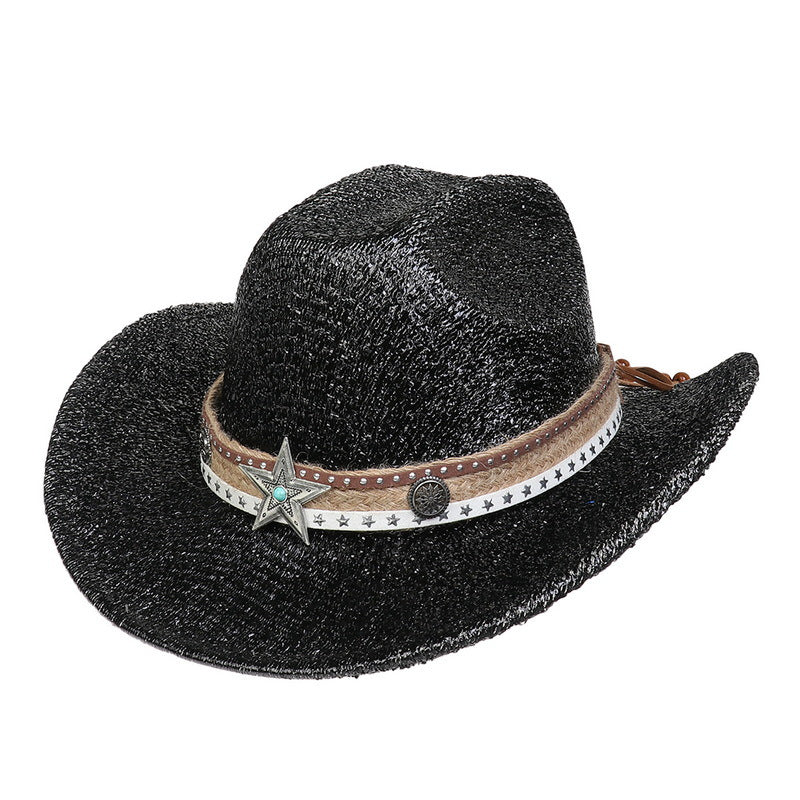 Festival Party Gathering Silver Western Denim Fedora Hat Felt