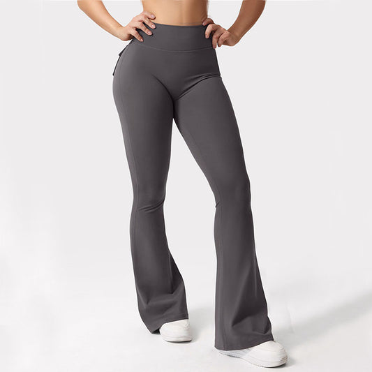 Cargo Pocket Pants Elastic High Waist Fitness Pants