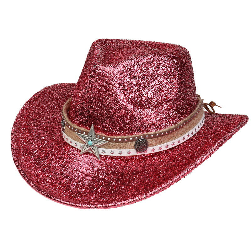 Festival Party Gathering Silver Western Denim Fedora Hat Felt