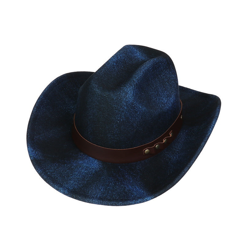 Western Cowboy Hat Felt Outdoor Sun Shade Top Hat Retro Jazz