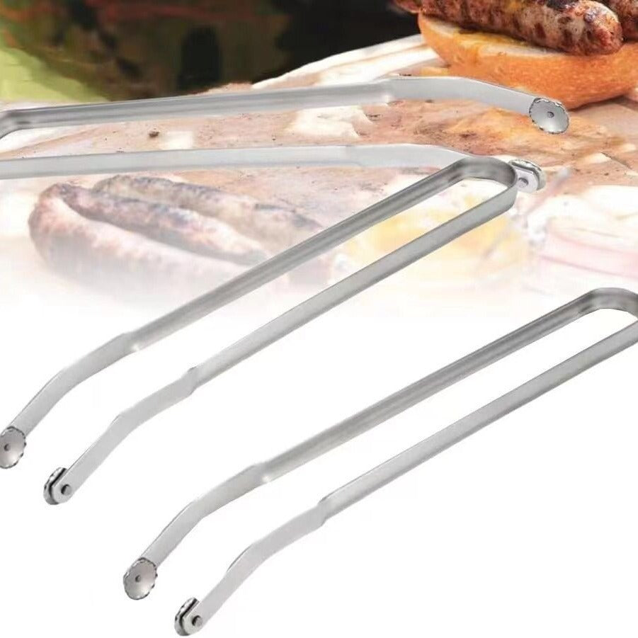 Stainless Steel Barbecue Clamp Barbecue Clip Multi-functional Lengthened Anti-scald