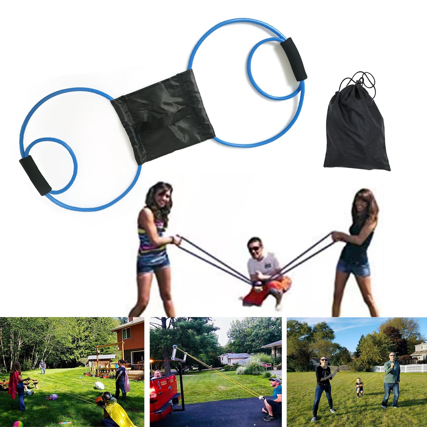 Water Balloon 3-person Launcher Outdoor Beach Slingshot