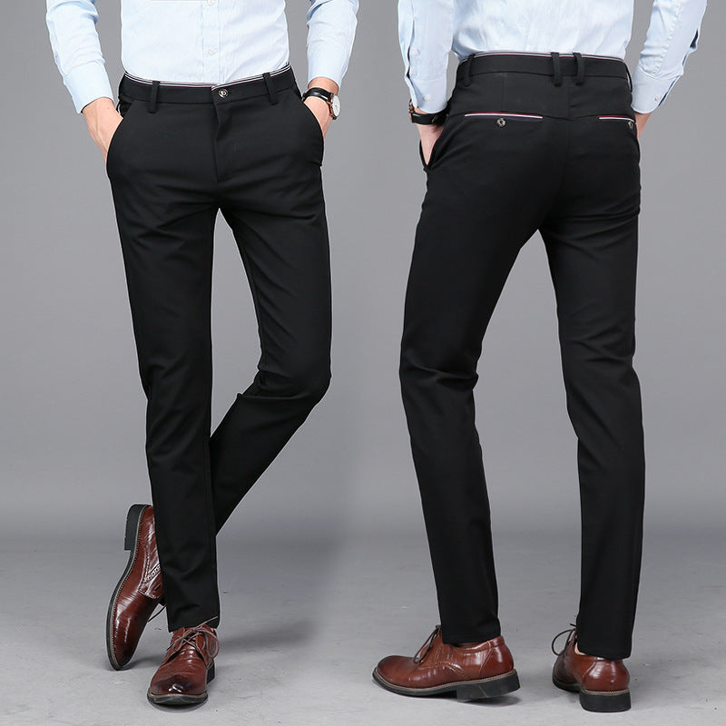 Men's Business Elastic Casual Suit Pants Slim Korean Style Trendy British Non-ironing Full Elastic Force