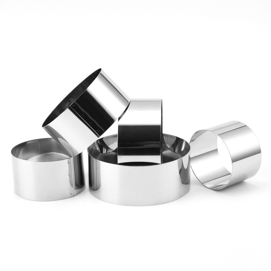 6 Cm-10cm Stainless Steel Round Mousse Ring Cake Mold Cookie Cutter 5-piece Set