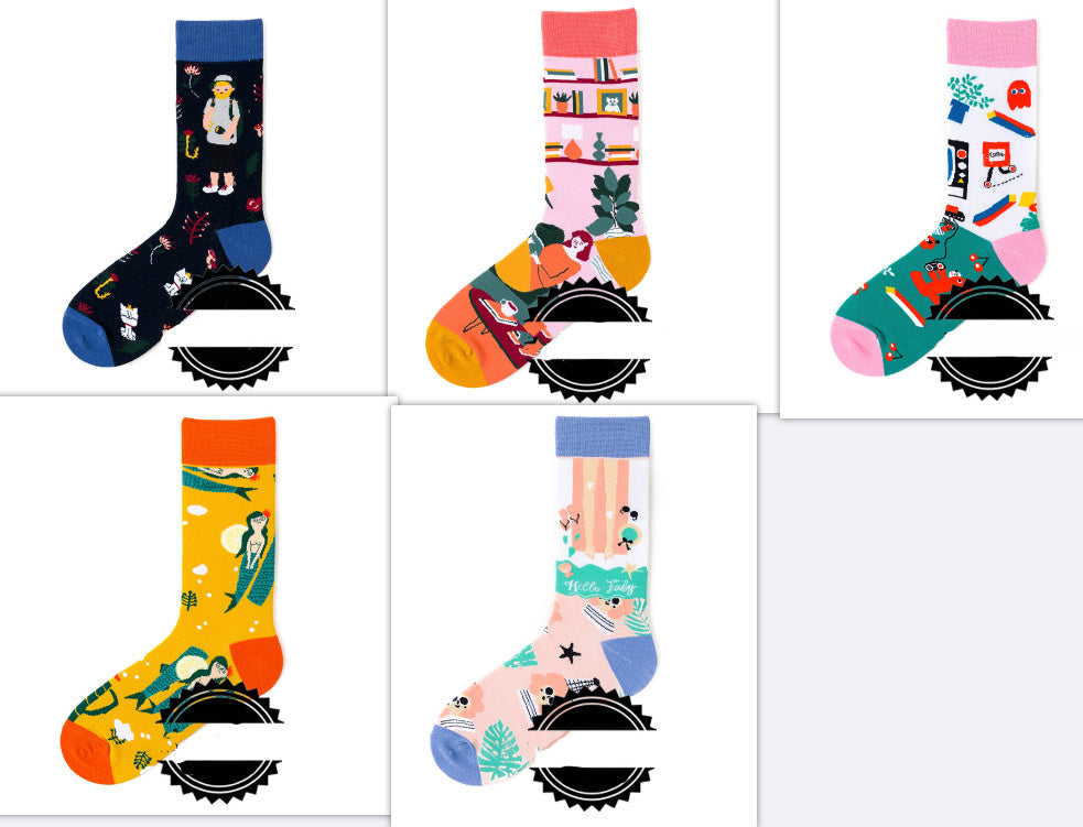 Couple Socks  Funny Creative Illustration Socks