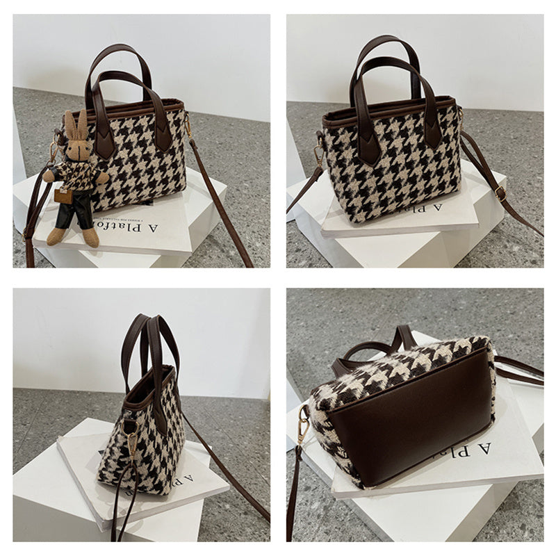 Fashion Houndstooth Shoulder Bags Portable Checkerboard Handbags All-match Messenger Bag Women Totes