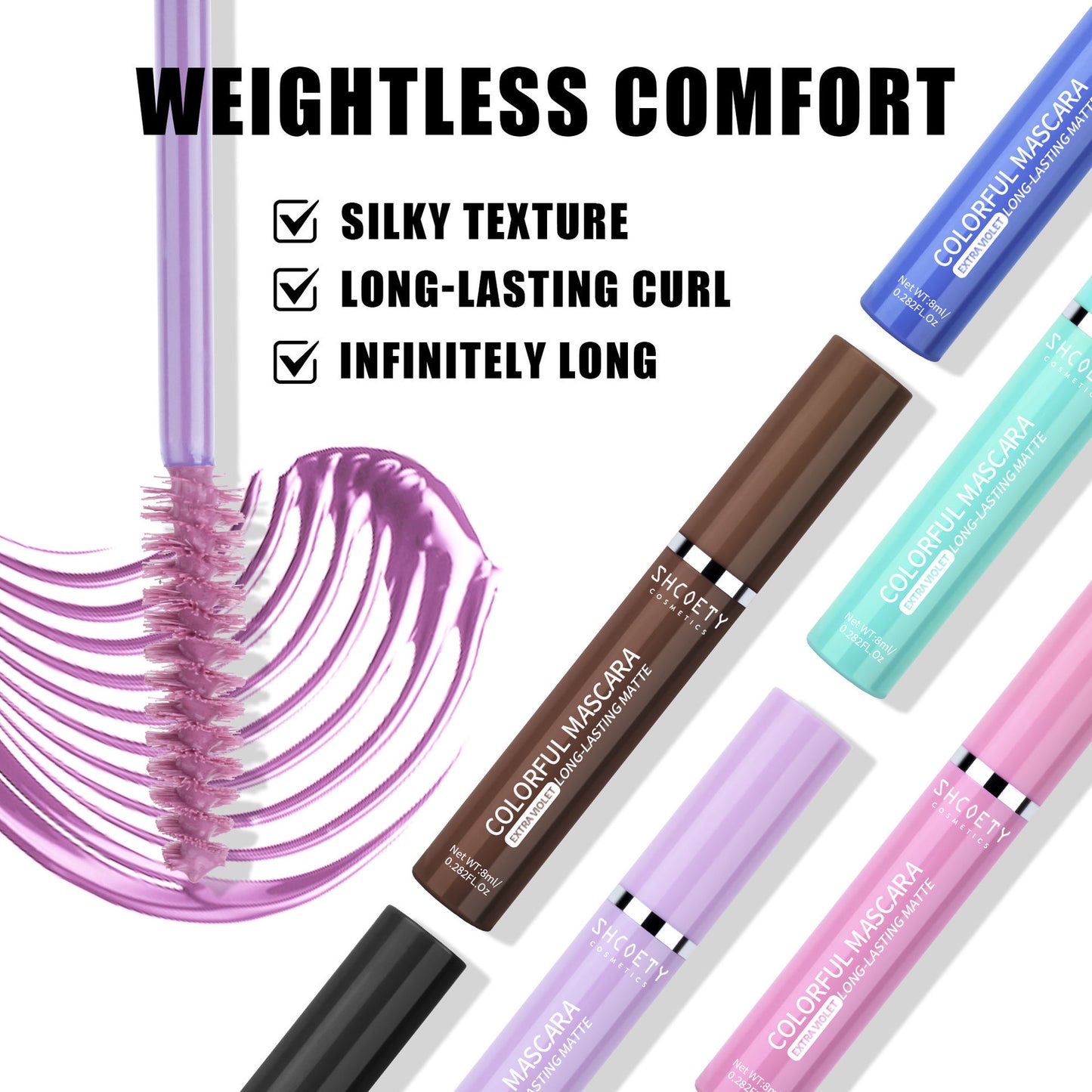 Color Mascara Waterproof Not Smudge Long Thick