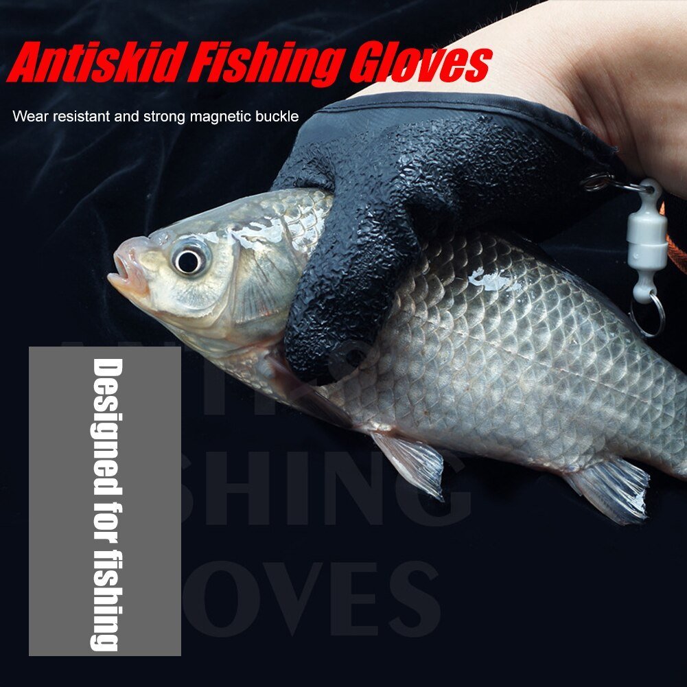 Fishing Gloves Anti-Slip Protect Hand From Puncture Scrapes Fisherman Professional Catch Fish Latex Hunting Gloves Left Right