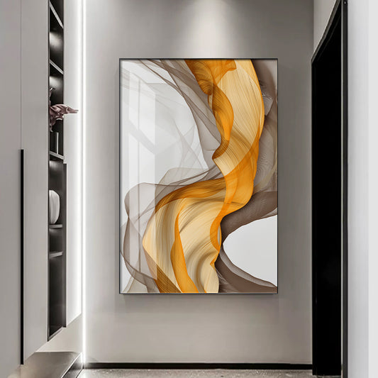 Abstract Yellow Grey Canvas Painting Home Decor