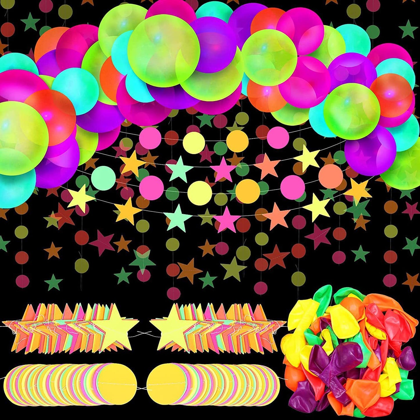 Colorful Neon Balloon Luminous Party Supplies