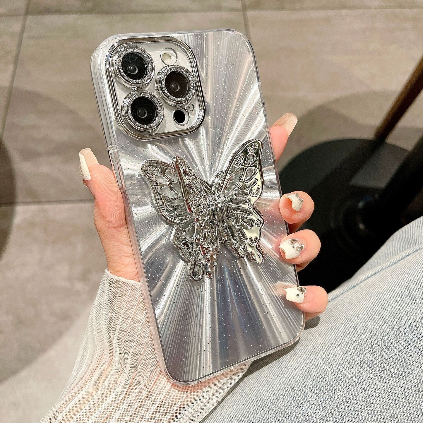 Aurora Three-dimensional Butterfly Bracket Phone Case