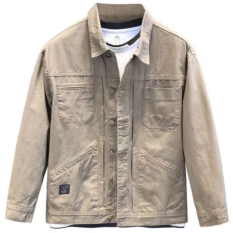 Spring And Autumn Leisure Short Solid Color Denim Coat Men's Business Shirt Jacket Simple Top