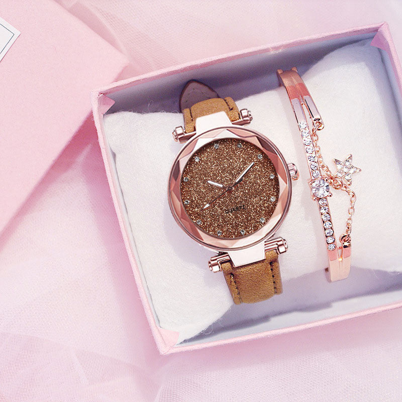 Ladies Bracelet Electronic Watch Gift Box Set