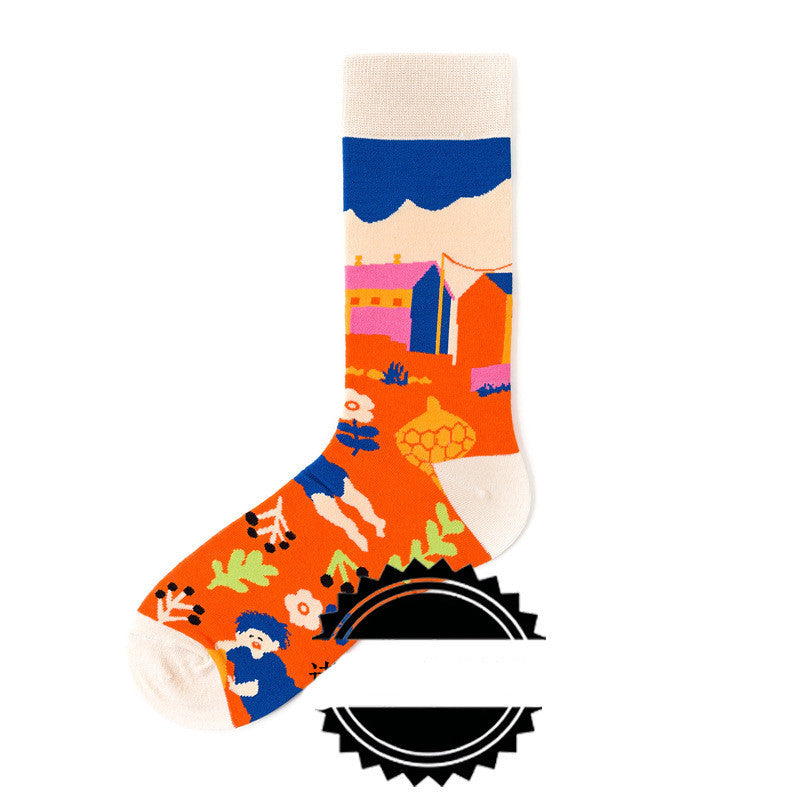 Couple Socks  Funny Creative Illustration Socks