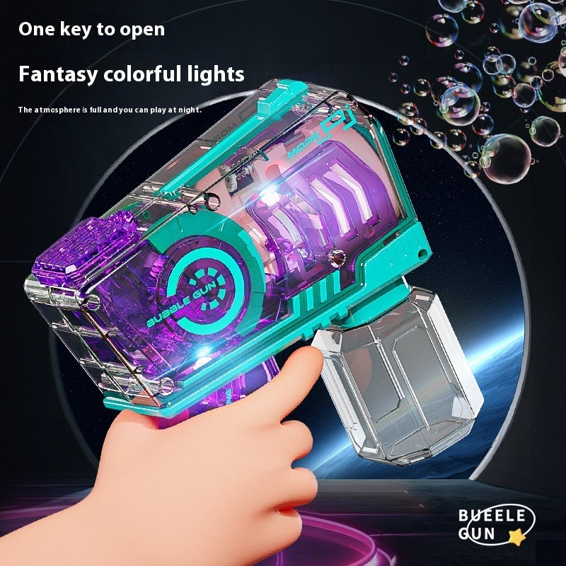 Bubble Gun Mechanical Transparent Light Automatic Bubble Toy