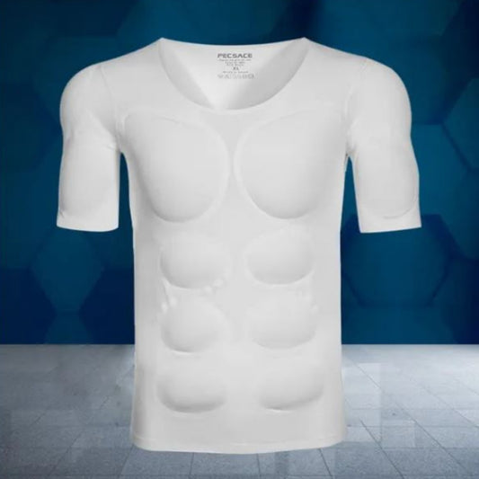 Men's Invisible Shoulder Pad Fake Chest T-shirt