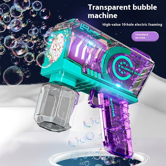 Bubble Gun Mechanical Transparent Light Automatic Bubble Toy