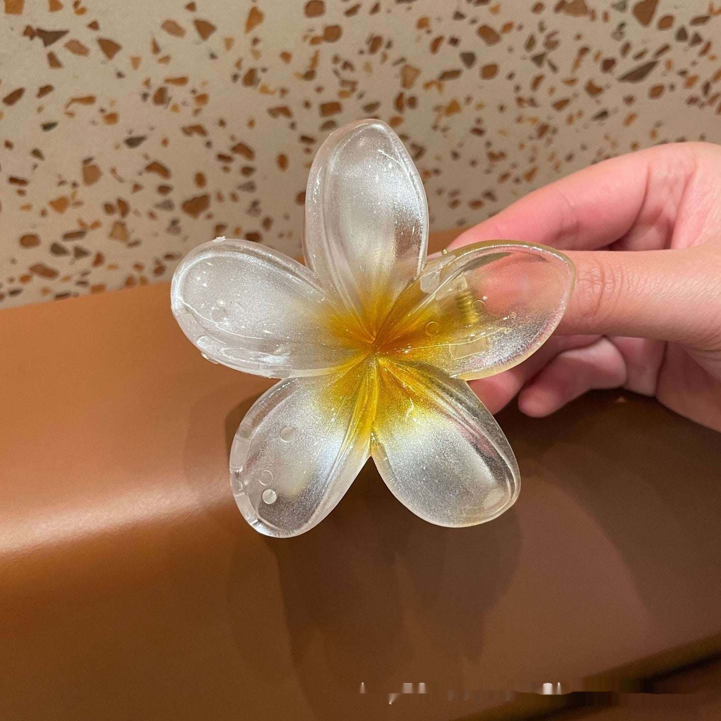 Stereo Color Plumeria Rubra Large Hair Clip