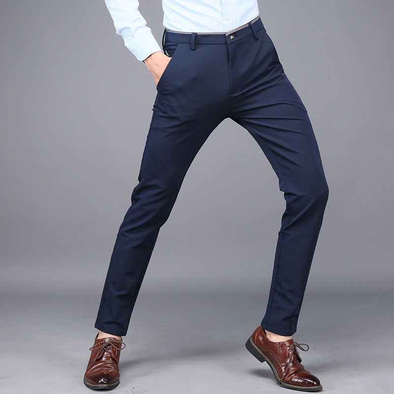 Men's Business Elastic Casual Suit Pants Slim Korean Style Trendy British Non-ironing Full Elastic Force