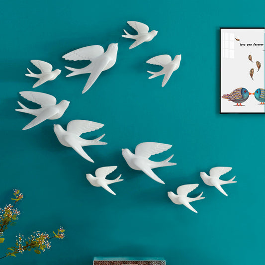 Small Bird Wall Decoration Waterproof Moisture-proof Background Wall Hanging Decoration Non-punching 3d Animal Three-dimensional Wall Paste