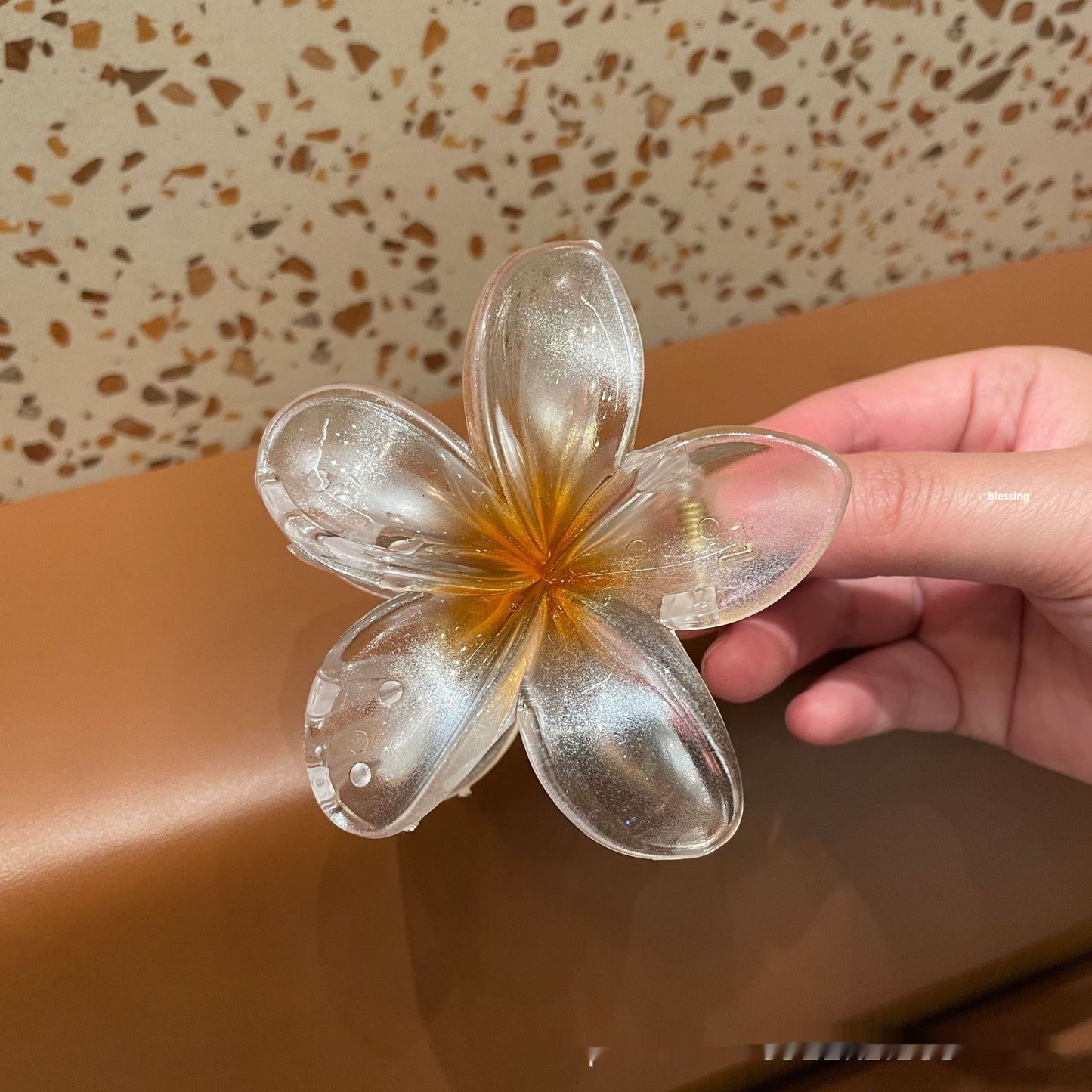 Stereo Color Plumeria Rubra Large Hair Clip