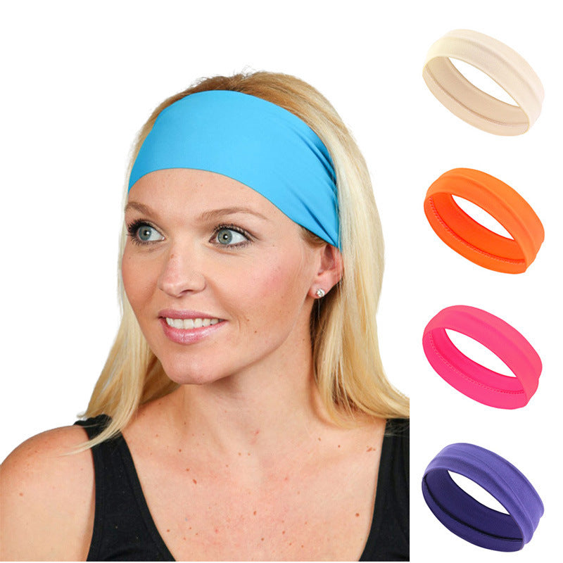 Women's Plain Sports Headband Yoga Hair Band Elastic And Sweat-absorbing Hair Band